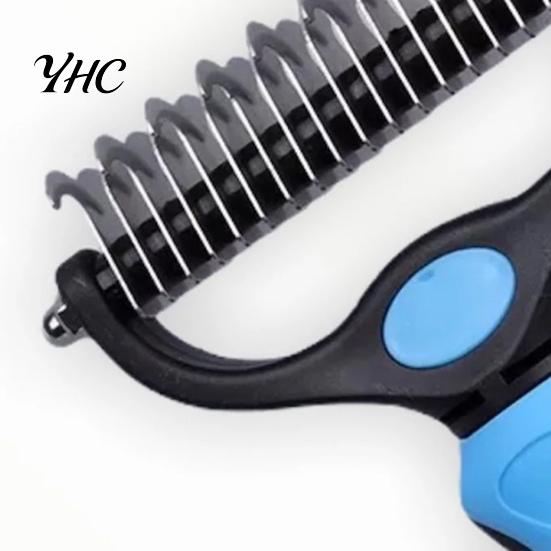 Dog Deshedding Brush Pet Detangling Rake with Comb, Double-Sided Undercoat Cat Dematting Brush, Comb for Tangles Removes And Loose Fur, Gentle