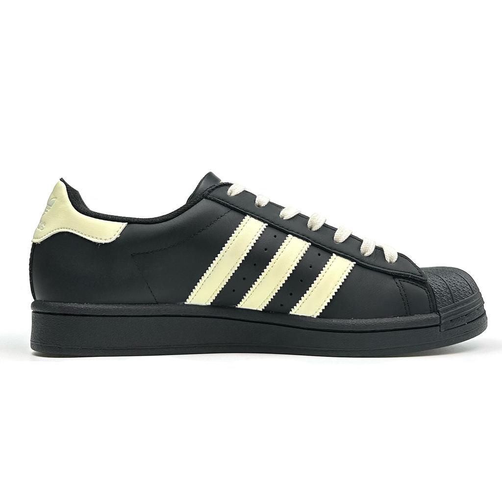 Adidas Originals SUPERSTAR Gold Logo Shell Head Lightweight Breathable Low top Skateboard Shoes Unisex Black EG4959(Team801-)
