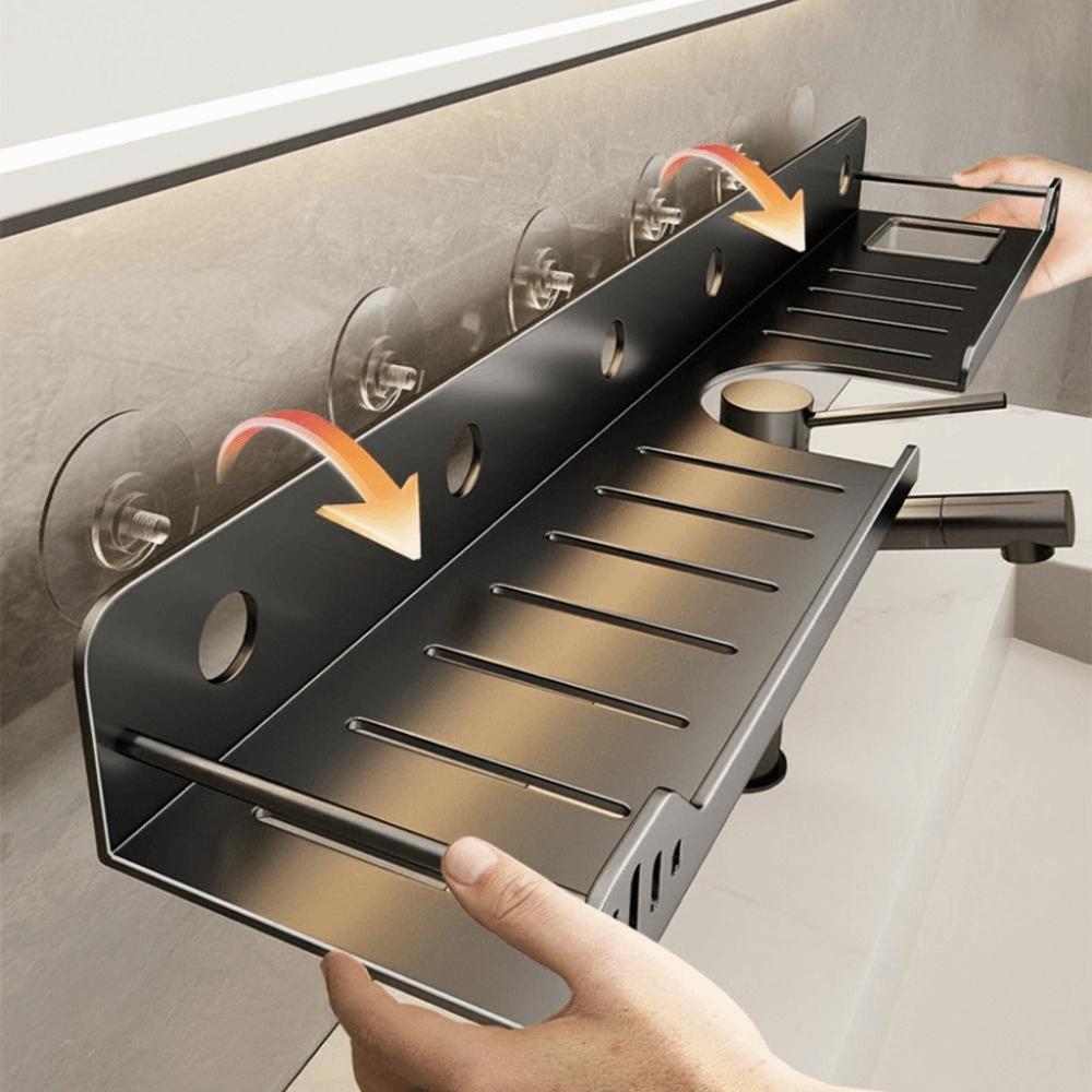 Wall Mounted U-Shaped Storage Rack No-Drill Kitchen Floating Shelf Organizer Vanity Storage