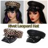 Кепка Harajuku Rivet Leopard Hat в стиле панк с плоским верхом в стиле ретро Y2k Beret Hat для девочек