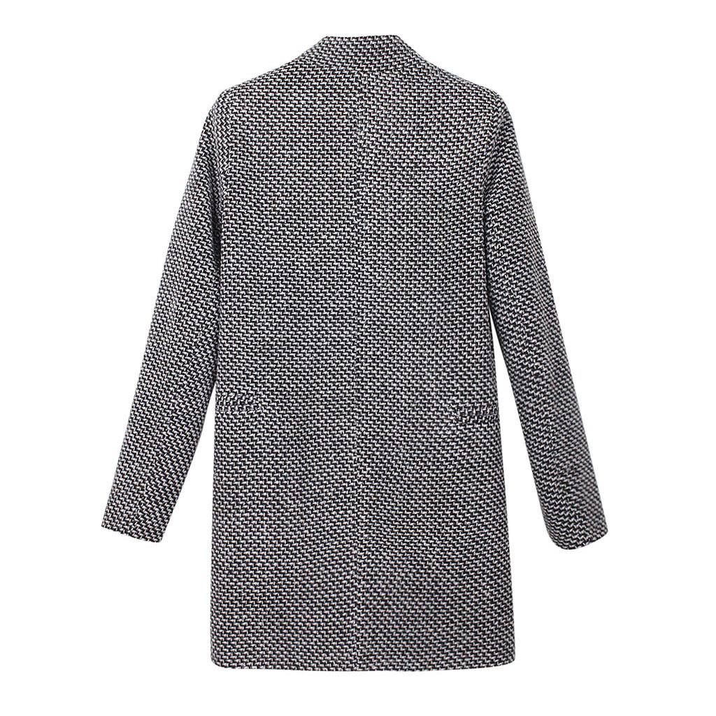 Women Winter Warm Trench Long Coat Outwear Lapel Wool Jacket Overcoat Plus Size