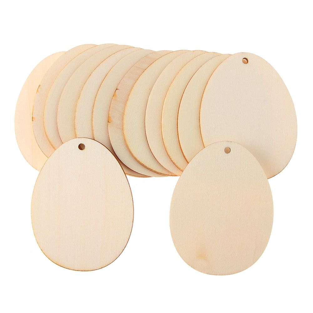 Handcraft Hanging Ornaments Wooden Drawing Easter Eggs Easter Decorations Wood Chips Wood Slice