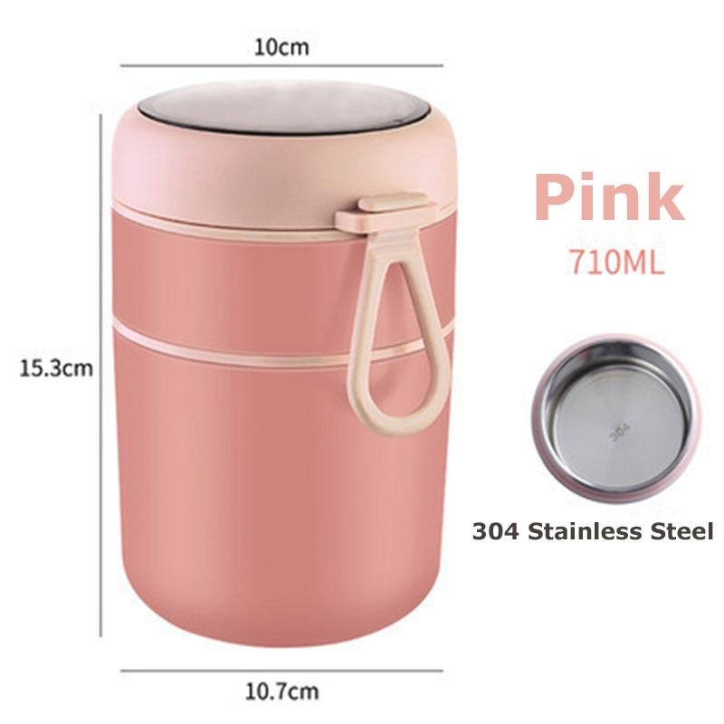 Stainless Steel Vaccum Cup Soup Lunch Box Storage Warmer with Spoon Food Drinking Cup with Spoon Thermal Jar Insulated Soup Thermos Containers Cooler