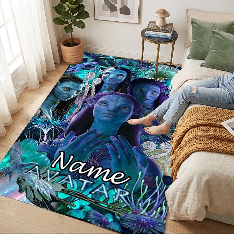 Personalized Name Avatar World Living Room Non-Slip Area Rug Soft Carpet for Bedroom Playroom Sofa Office Home Decor Doormat