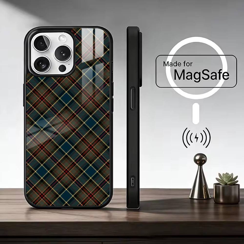 C-Clan Stewart Dress Tartan Phone Case For iPhone17,16,15,14,13,12,11 Plus,Pro Max Magnetic For Magsafe Wireless Charging