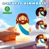 Jesus Night Light Rechargeable Bedside Night Light Dimmable Silicone LED Light Ideal for Religious Gatherings, Gifts for Sunday School, Baptism