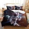 Cartoon Astronaut Duvet Cover King For Boys Girl Galaxy Space Bedding Set Microfiber Rocket Ship Space Adventure Comforter Cover