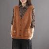 Vest Women's Vest Sweater Jacket Women's Autumn Art Retro Knitted Cardigan Loose Jacket Top