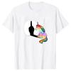 2025 Summer Fashion New Unicorn Middle Finger Tshirt Women Unisex Tshirt Street Tshirt Anime clothing for all four seasons simple