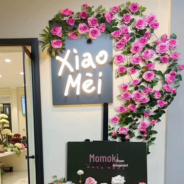 Artificial Rose Vine for Outdoor Decor - Hanging, Shading & Balcony Beautification