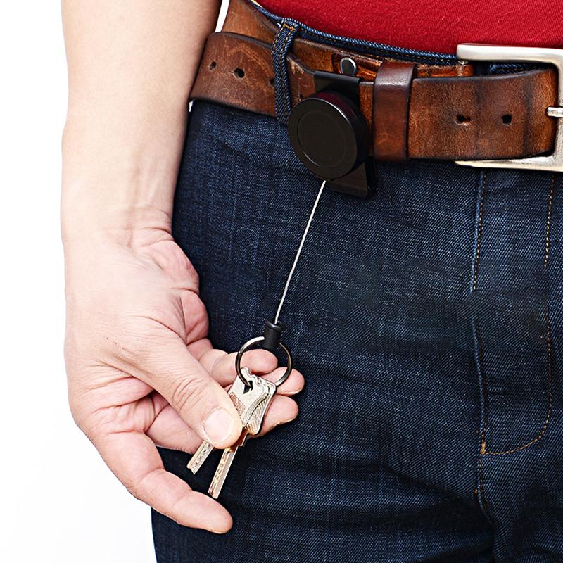 Retractable Badge Reel Holders, Metal Heavy Duty With Carabiner Belt Clip And Key Ring For ID Card Name Holder And Keychain