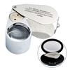 40X Metal 25mm Magnifying Loupe Jeweler LED UV Glass Lens Jewelery Magnifier