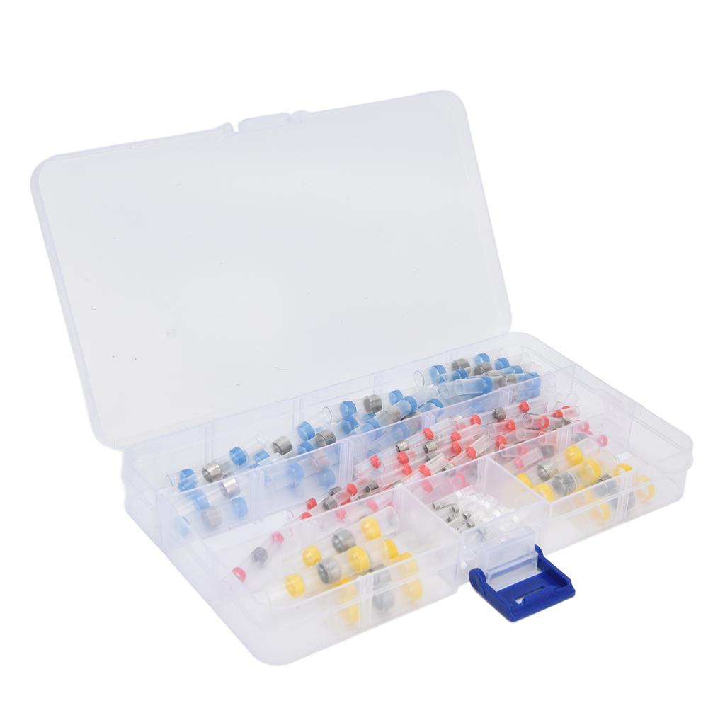 100 шт. комплект термоусадочных стыковых соединителей с припоем, изолированные водонепроницаемые клеммы для электрических проводов