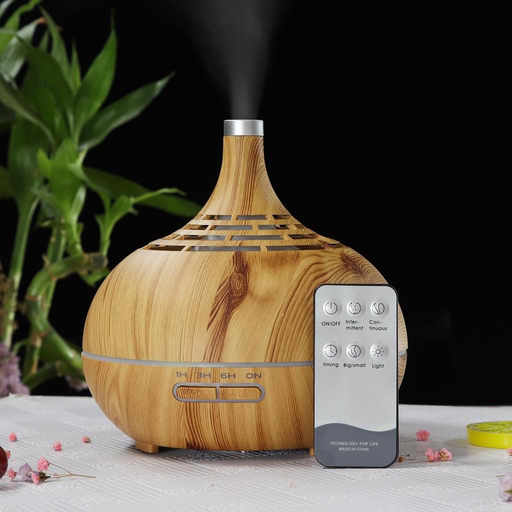 WiFi Wood Grain Aroma Diffuser, 400ML Air Atomizing Humidifier