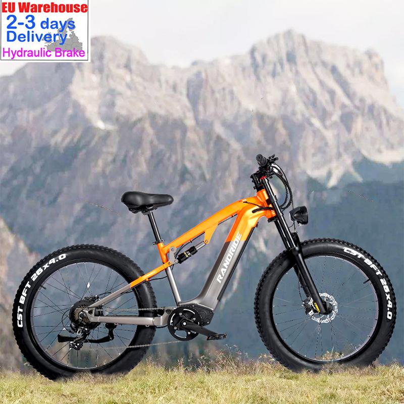 RANDRIDE YX80 2025 Электровелосипед 1500 Вт Пиковая Мощность E-MTB 48В20А Запас Хода 80 км M315-7 Скоростей и Гидравлические Тормоза CST 26x4.0 Покрышки Блокируемая Амортизационная Вилка
