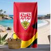 VfB Stuttgart FC Personalized Printed Beach Towel Soccer Logo Support Custom Name Text Absorbent Towel For Sport Travel Special Gift