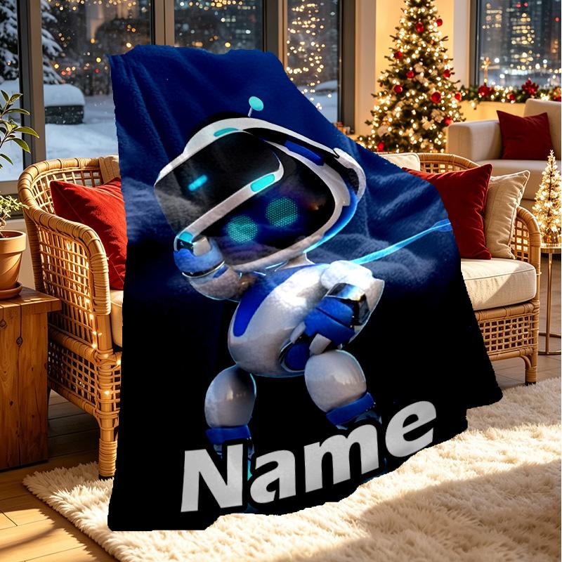 Custom Name Personalized Cosmic Bot Crew Print Blanket, Home Decor, Bedroom, Sofa, Camping, Couch, Gifts for Birthday ChristmasEnthusiasts