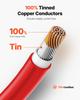 30.48m/100FT Solar Panel Extension Cable 10AWG Waterproof PV 6mm² Cable Red