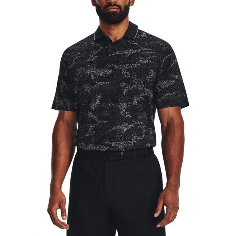 Under Armour Iso Chill Polo Shirts Men's Black Polo Collar Moderate Straight Fit Unisex 1377365-001