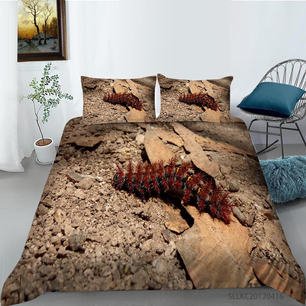 Hot Sell Caterpillar Home Textiles Luxury Bedding Cover Suit Washed Breathable Quilt Cover High Quality Teen Children Highly Duvet Cover