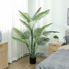 Artificial Palm Tree with 16 Plastic Leaves, UV-Resistant Artificial Plant with Plastic Pot, for Indoor and Outdoor, Green