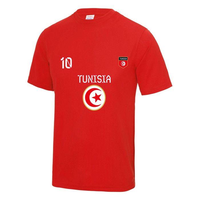 Maillot de Sport Tunisie - T-shirt Foot Rouge - Supporter Unisexe - - Rouge