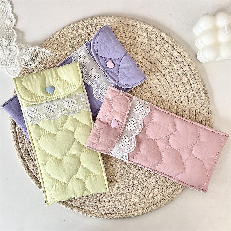 Однотонный чехол для очков в стиле Ins, кошелек для монет, чехол для хранения солнцезащитных очков, стеганый, с любовью, защита от царапин, портативная сумка для губной помады