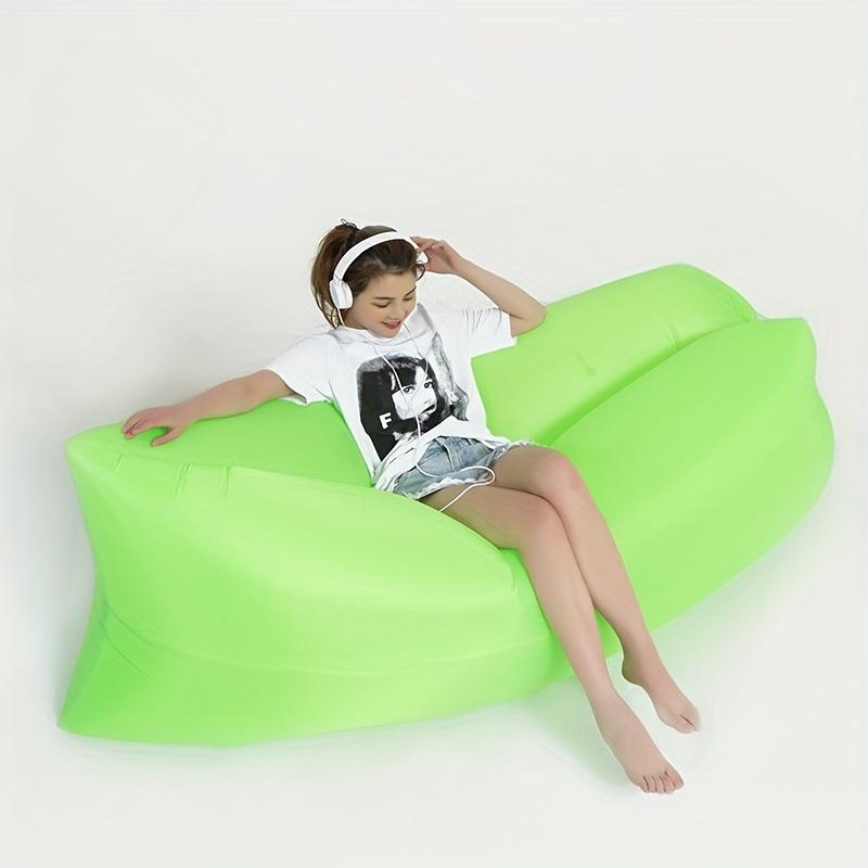 Портативный надувной диван для кемпинга - Самонадувающийся надувной матрас с сумкой для хранения, Легкий прямоугольный уличный шезлонг для пляжа, заднего двора