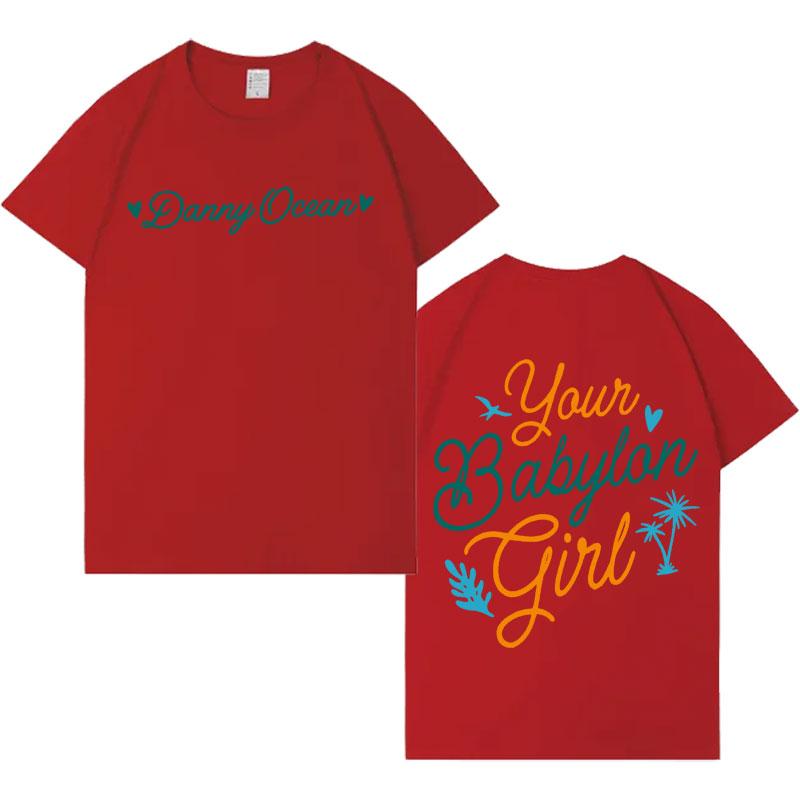 Rapper Danny Ocean New Album Double Sided Print Harajuku Oversized Short Sleeve TShirt Mens Crewneck Y2K Cozy Tshirt Streetwear