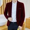 Corduroy Velvet Small Suit Men 'S Jacket Slim Fit Long Sleeve Casual Groomsmen Suit 