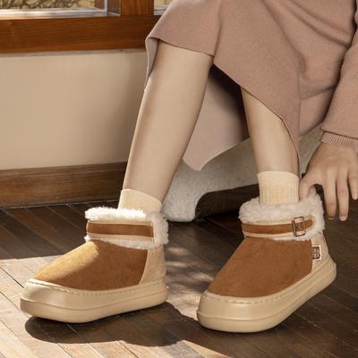 Хлопковые туфли 2025 зима новые хлопковые тапочки Maillard плюшевые теплые на толстой подошве для улицы высокие утепленные зимние сапоги