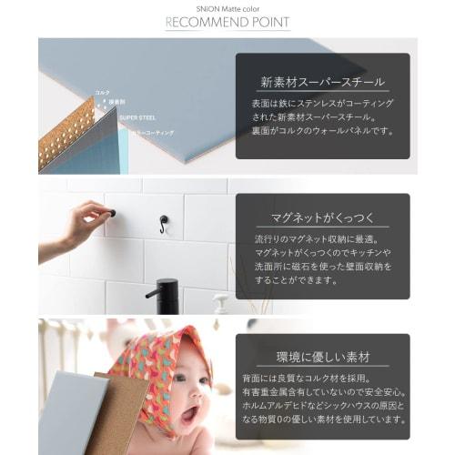 TOMOYASU SNiON C-F-1 CSZ Magnetic Stainless Steel Panels, 10cm X 20cm, White, Matte Color, 2 Panels