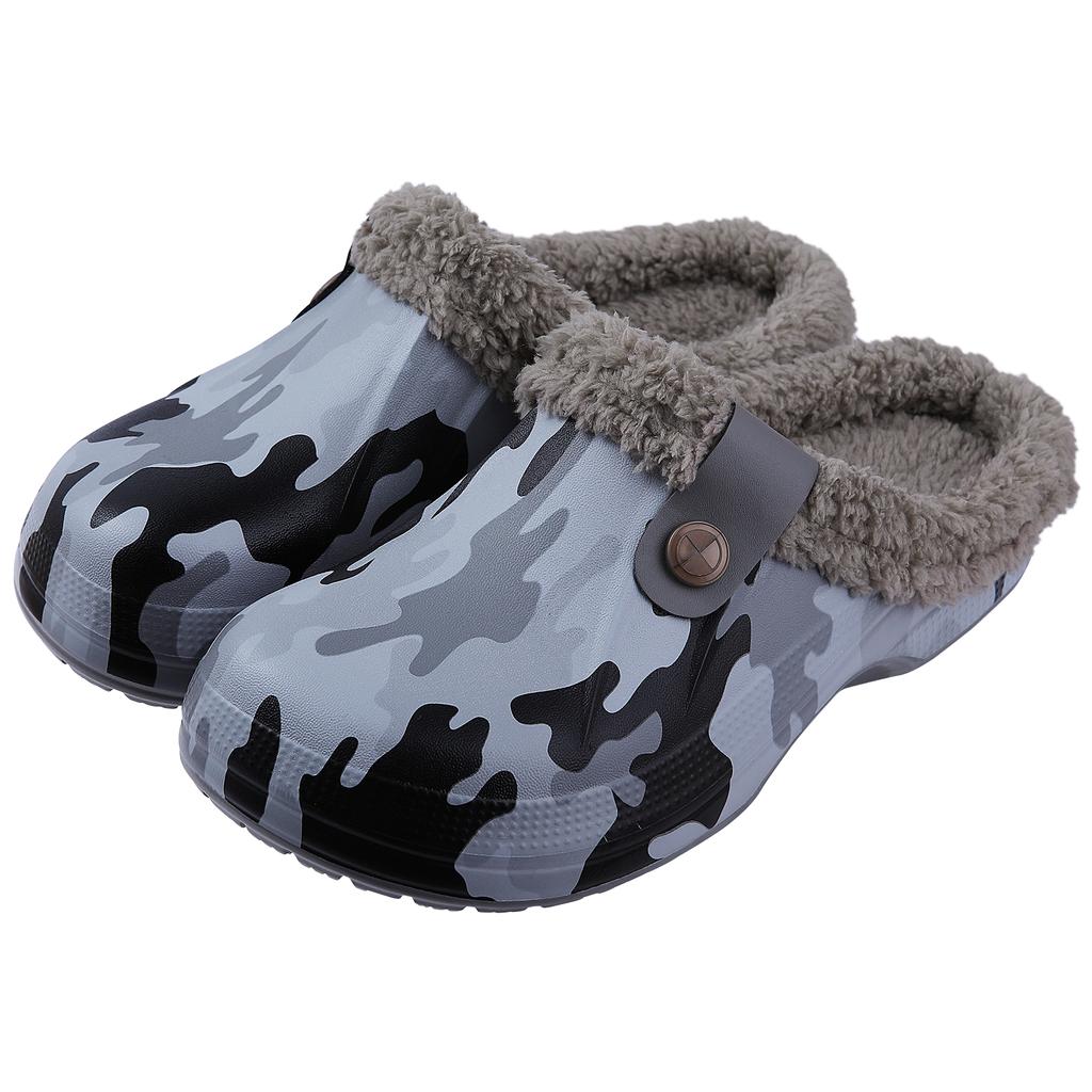 Fashion Comwarm Indoor Women Warm Slippers Garden Shoes Soft Waterproof EVA Plush Slippers Female Clogs Couples Home Bedroom Fuzzy Shoes