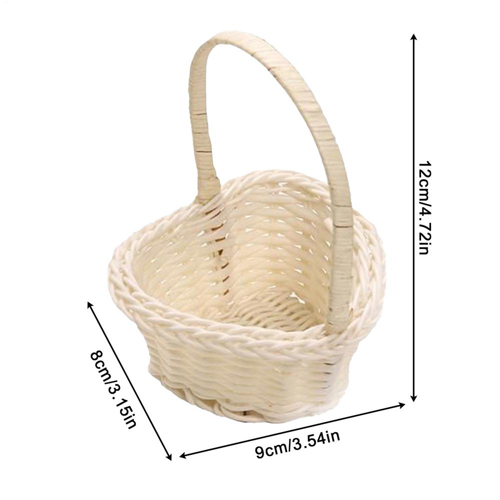 Mini Woven Baskets Small Flower Girl Basket for Wedding Decor Easter Party Favors Decorative Storage Container Photography Props
