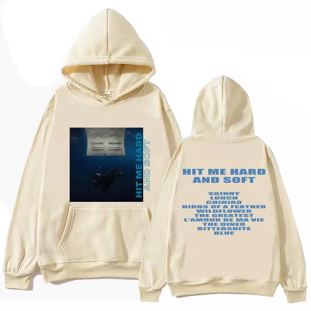 """Hit Me Hard And Soft"" Мужская толстовка Billie с принтом в стиле Харадзюку Повседневная толстовка для фанатов Высококачественная толстовка"