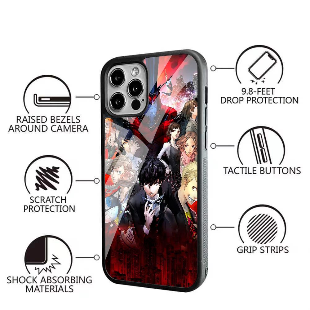 Чехол для телефона Persona 5 Аниме Для iPhone 16 15 14 13 Pro Max 11 12 Mini Зеркало Алекса Для беспроводной зарядки Magsafe Чехол
