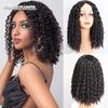 Long Kinky Curly Middle Part Synthetic Wigs for Black Women Deep Wave Cosplay Wig Heat Resistant Fiber Daily Wig Shoulder Length