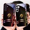 Стеклянный чехол для телефона Samsung Galaxy A01 A02 03 Core A04 A14 4G A13 A54 34 31 20 25 23 22 5G S21 Ultra S20 Синий Золотой Дракон