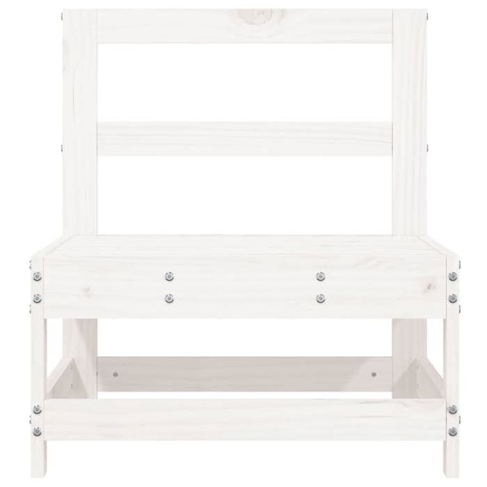VidaXL Canapé Central de Jardin, Siège avec Dossier, Meuble de Terrasse Patio Arrière-cour Balcon Extérieur, Blanc Bois de 825479