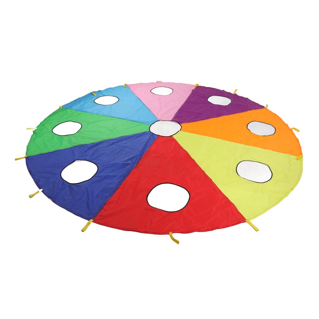 Kids Umbrella Parachute Play Set 9 Holes Round Shape Inflatable Stick Mole Pounding Game for