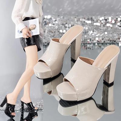 Модные новые женские сандалии летние качественные массивные высокие каблуки платформа черные туфли платье вечеринка леди дизайнерские женские шлепанцы