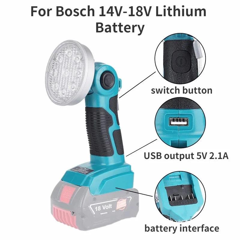 Светодиодный рабочий фонарь с круглой головкой Для Dewalt Для Makita/Milwaukee/Bosch/Ryobi/Craftsman/Black&Decker Аккумулятор 18V 1000 Лм Аварийный свет