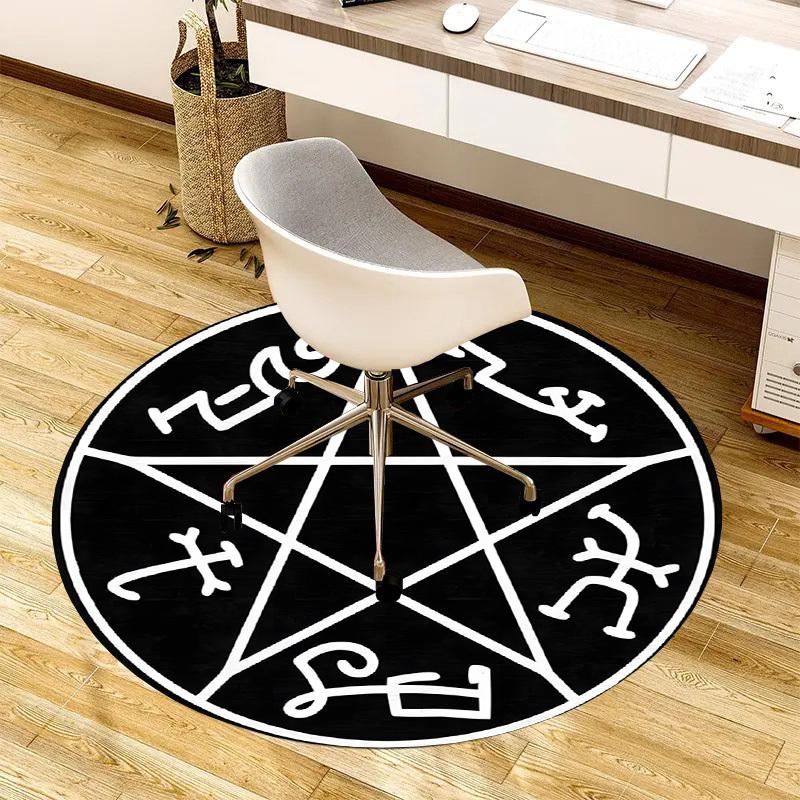 1pc Carpet Chair Mats Pentagram Symbol Perfect for Decorating Chairs, Polyester Carpet, for Living Room.YDT633