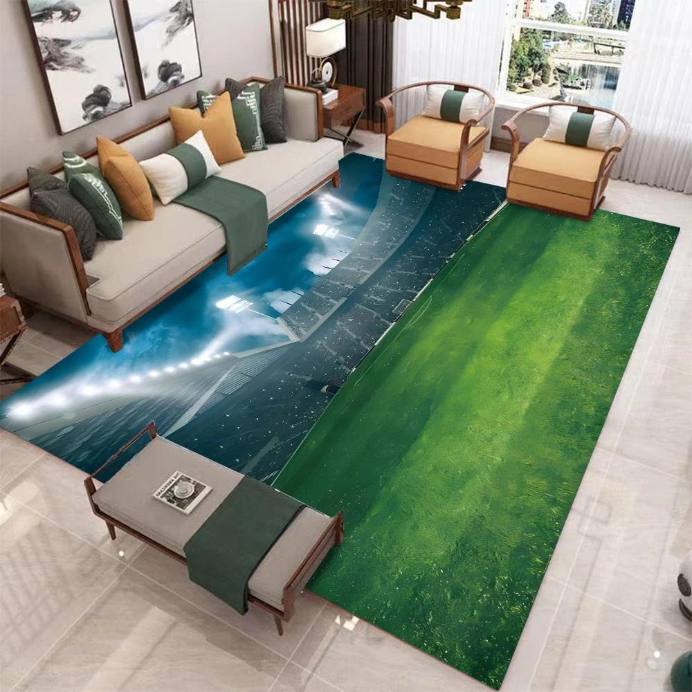 Football Area Rug Soccer Ball Sports Rugs for Living Room Floor Mat,Competitive Games Carpet,Home Decor Non-Slip Carpet for Home