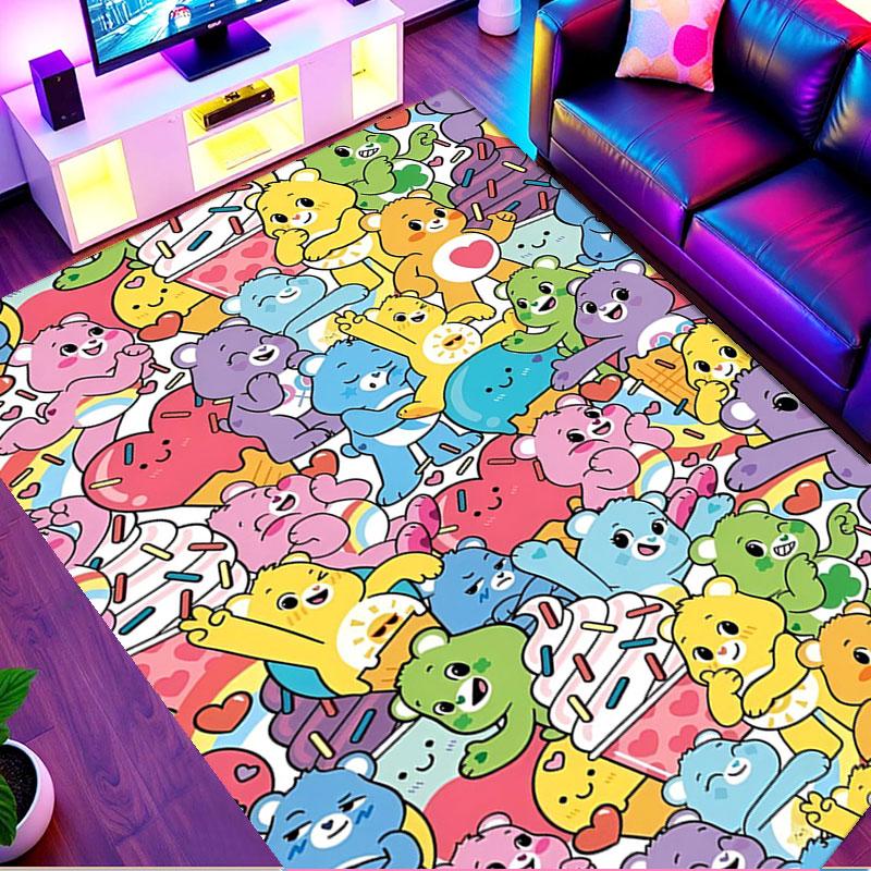 Care Bears Print Rug, Washable Floor Carpet, For Entryway Dorm Laundry Room Office Study, Home Decor Birthday Christmas Gift