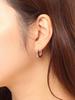 Geigerjewelry Квадратные серьги-кольца из 18-каратного золота с кубическим цирконием, с застежкой one-touch (Золотая булавка) Gi8Kpee027