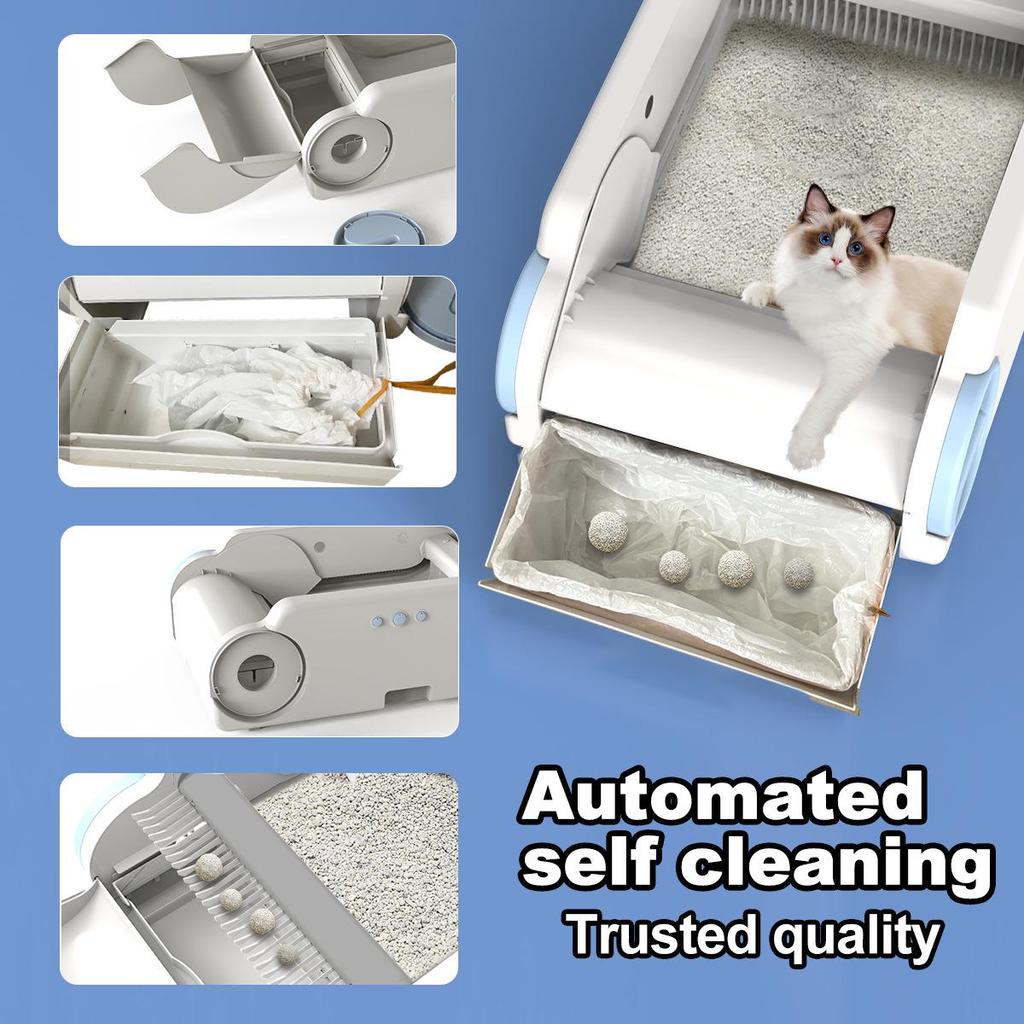 Умный кошачий лоток Большой мешок для фекалий со шнурком, Автоматическое закрытие, 57x32 см