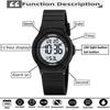 Skmei Student Digital Watches TPU Strap 50M Waterproof Swimming Sport Boys Girls Wristwatch LED Chronograph Kids Alarm Clock