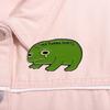 Crying Green Frog Enamel Pins Custom MY TUMMY HURTS Brooches Lapel Badges Cartoon Animal Jewelry Gift for Kids Friends