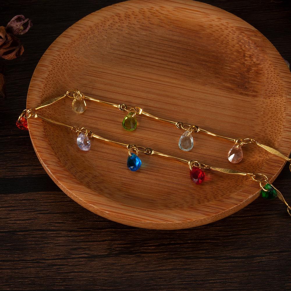 Европейская и американская персонализированная цепочка на ключицу с кисточками и кристаллами, модное ожерелье из нержавеющей стали для женщин